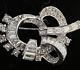 Signed Vintage MAZER Channel Set Baguette Rhinestone Rhodium Plated Brooch Pin