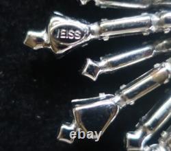 Space age Vintage Marked Weiss Rhinestones Statement Huge Brooch Rhodium plate