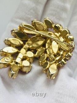 Stunning Large Vintage WEISS Pink Rhinestone Brooch Ex. Condition! See Video