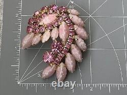 Stunning Large Vintage WEISS Pink Rhinestone Brooch Ex. Condition! See Video