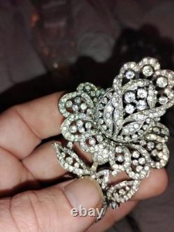 Stunning Vintage 1920s-1960s Floral Rhinestone Brooch Must See Pictures