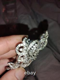 Stunning Vintage 1920s-1960s Floral Rhinestone Brooch Must See Pictures