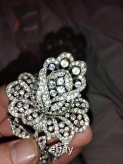 Stunning Vintage 1920s-1960s Floral Rhinestone Brooch Must See Pictures