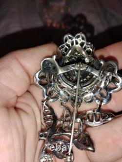 Stunning Vintage 1920s-1960s Floral Rhinestone Brooch Must See Pictures