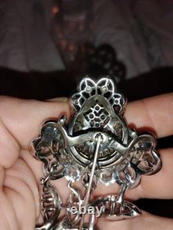 Stunning Vintage 1920s-1960s Floral Rhinestone Brooch Must See Pictures