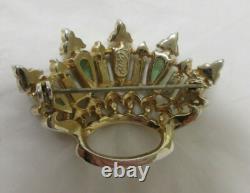 Stunning Vintage CORO Rhinestone Crown Brooch Pin