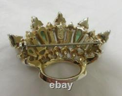 Stunning Vintage CORO Rhinestone Crown Brooch Pin