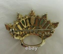 Stunning Vintage CORO Rhinestone Crown Brooch Pin