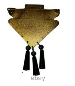 Stunning Vintage Designer Brooch And Earrings Set Memphis Style