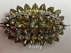 Stunning Vintage Lemon Yellow Signed Weiss Brooch Excellent Quality/condition