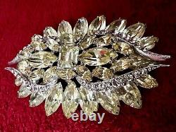 Stunning Vintage Lemon Yellow Signed Weiss Brooch Excellent Quality/condition