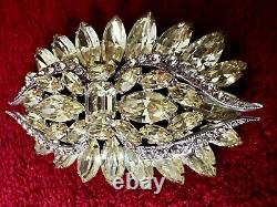 Stunning Vintage Lemon Yellow Signed Weiss Brooch Excellent Quality/condition