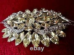 Stunning Vintage Lemon Yellow Signed Weiss Brooch Excellent Quality/condition