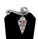 Stunning Vntg Art Deco Brooch Crystal Rhinestones Dangle Drop Cluster Diamante