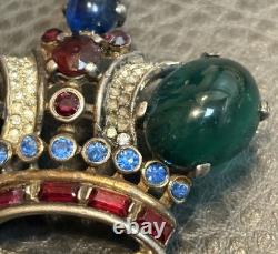TRIFARI Alfred Philippe Vintage Crown Brooch Sterling Silver Book Piece READ