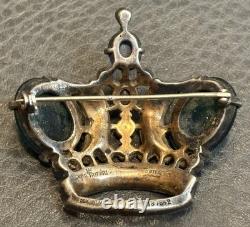 TRIFARI Alfred Philippe Vintage Crown Brooch Sterling Silver Book Piece READ