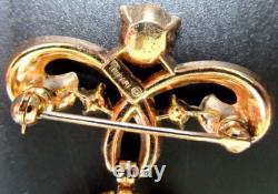 TRIFARI Blue Dangling Rhinestone Waterfall Vintage Pin Brooch