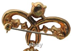 TRIFARI Blue Dangling Rhinestone Waterfall Vintage Pin Brooch