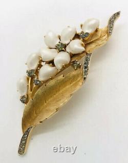 TRIFARI Sorrento Baby Teeth & Rhinestone Brooch Rare Signed Vintage Jewelry
