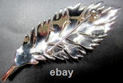 TRIFARI Sparkling Ice Rhinestone Rhodium Plate Leaf Vintage Pin Brooch