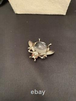 TRIFARI Sterling Alfred Philippe Brooch Lucite Jelly Belly Prissy Insect Vtg