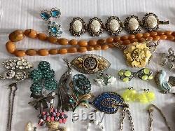 TRUE Vintage Haskell, Coro, Bogoff, Ciner, Rhinestone Costume Jewelry Repair Lot