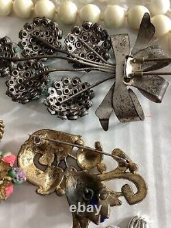 TRUE Vintage Haskell, Coro, Bogoff, Ciner, Rhinestone Costume Jewelry Repair Lot