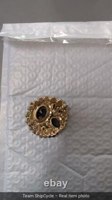 U25344 Vtg Juliana Delizza Elster Gemstone Gold Fluss Rhinestone Green G2U