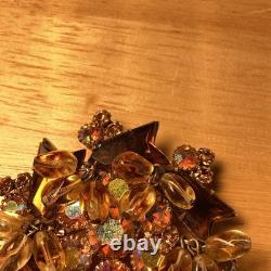 VERY RARE Vintage JULIANA Unusual SHAPED Rhinestone DANGLE Beaded BROOCH PIN