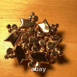 VERY RARE Vintage JULIANA Unusual SHAPED Rhinestone DANGLE Beaded BROOCH PIN