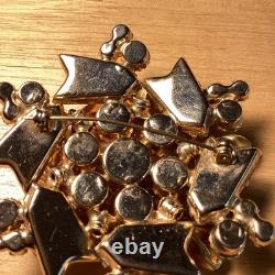 VERY RARE Vintage JULIANA Unusual SHAPED Rhinestone DANGLE Beaded BROOCH PIN
