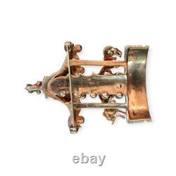 VINTAGE 1940s FRANK GARGANO Garman Carousel Circus Figural Rhinestone Brooch Pin