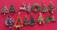 VINTAGE CHRISTMAS TREE BROOCH PIN LOT M BOOK PIECE SWAROVSKI TRIFARI LIA MCM 13p