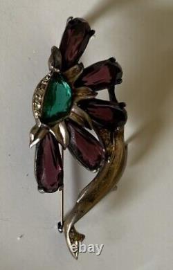VINTAGE EISENBERG Original Great 40s Unsigned Abstract Flower Brooch