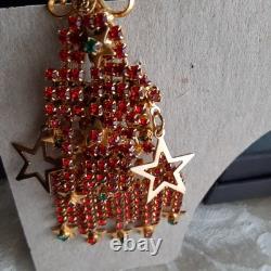 VINTAGE GALE & FRIENDS STRANDS of RHINESTONE CHRISTMAS TREE BROOCH book piece