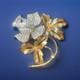 VINTAGE JOSEPH MAZER Signed ROSE RHINESTONE BROOCH PIN