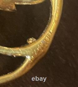 VINTAGE JOSEPH MAZER Signed ROSE RHINESTONE BROOCH PIN