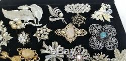 VINTAGE & Mod JEWELRY BROOCHES Pins LOT For CRAFT Parts Repair Harvest 77 pcs