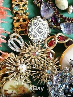 VNTG Jewelry Rhinestone Lot Brooches Sets FLORENZA Benedikt BSK Weiss Juliana