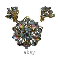 VTG 50s Juliana Watermelon Rhinestone Brooch Set