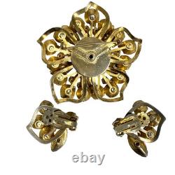 VTG 50s Juliana Watermelon Rhinestone Brooch Set