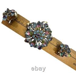 VTG 50s Juliana Watermelon Rhinestone Brooch Set