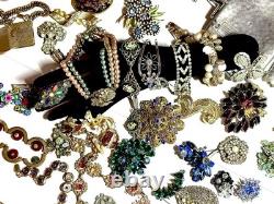 VTG As Is Costume Jewelry Lot Antique Brooches Bracelets Flask/Cigarette Case ++