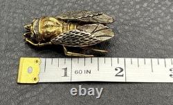 VTG Cicada Insect Fly Brooch Gold Tone Silver Tone Mixed Metal Rhinestone Pin VTG Cicada Insect Fly Brooch Gold Tone Silver Tone Mixed Metal Rhinestone Pin