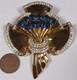 VTG Coro Corocraft Gold Plated Sterling Silver Floral Bow Blue Rhinestone Brooch