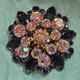 VTG D&E Juliana Sapphire Blue & Aurora Borealis Tiered Rhinestone Brooch
