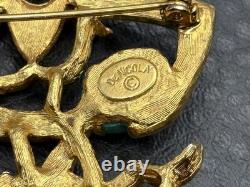 VTG DeNicola Aquarius Zodiac Brooch Pin Enamel Rhinestone Figural Water Bearer