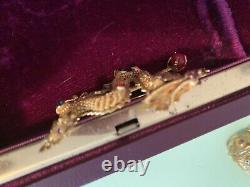 VTG Gorgeous Solid 10K Yellow Gold Chinese Dragon Brooch Feng Shui protection