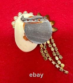 VTG Handmade Lady Face Jewelry Lot Hand Painted Figural Brooch Art Deco READ