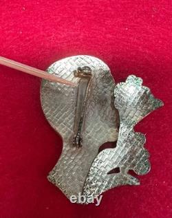 VTG Handmade Lady Face Jewelry Lot Hand Painted Figural Brooch Art Deco READ
